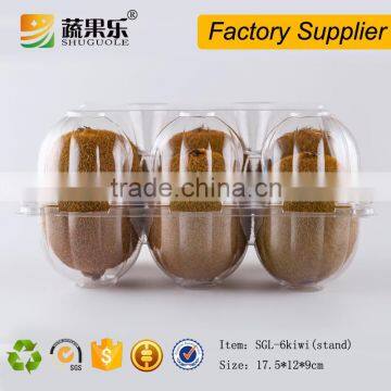Kiwi fruit shape container PET clear disposable plastic container
