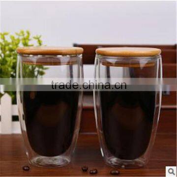 350ml,450ml Handmade Christmas Thermos Pyrex Double Wall Glass Cup, Prevent Rupture Glass Cup With Bamboo Lid ,in Stock. photo-3
