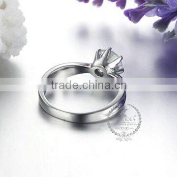 8.6MM Stainless Steel Prong Setting Zircon Ring Fashion Couple Ring Wedding Jewelry 6260495 photo-3