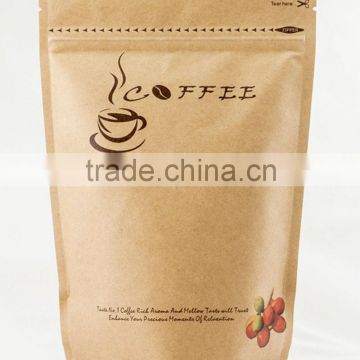 12oz standard type ground coffee bags with custom matte logo printing and tin tie