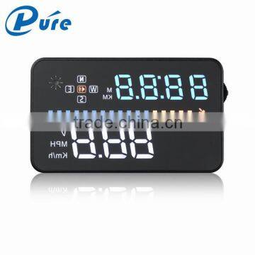 3.5 inch car gps hud with multi-color led head up display the speed,engine speed,water temperature, voltage