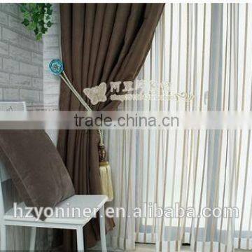 2015 hot sale 016 linen like curtain fabric ; made up curatin in hotel or home