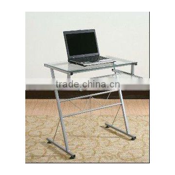 Simple Metal computer desk with glass