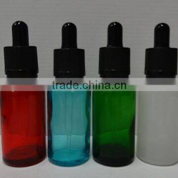 wholesale 30ml blue/red/black/purple/green color glass dropper bottle