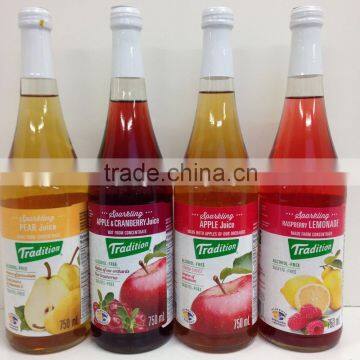 Sparkling non-alcoholic fruit juices