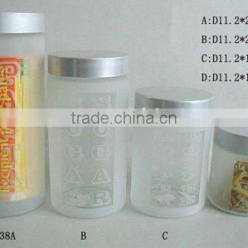 Glass Transparent Jar With Frosted Used for Storage Food