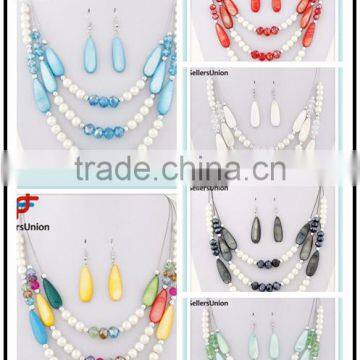 No.1 yiwu & ningbo exporting commission agent wanted stone beads necklace earrings jewelery set