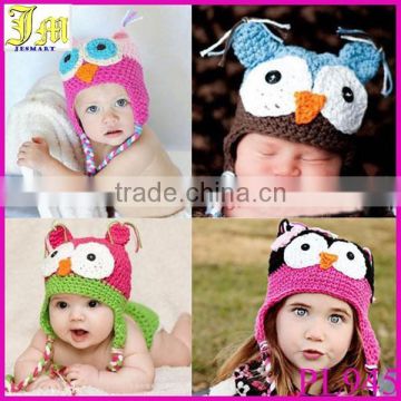 Cute Funny Baby Boy Girls Toddler Child Owl Knit Crochet Hat Beanie Cap Handmade Wholesale