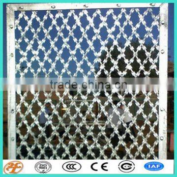 security used low price fence door diamond shape razor barbed wire mesh