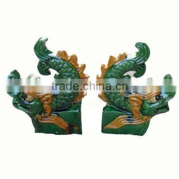 chineses ancient summit decoration glazed roofing material for sale