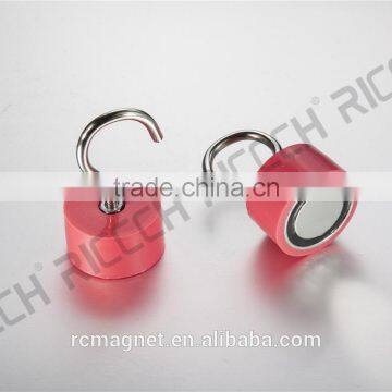 Yellow Magnetic Hooks,Strong Neodymium Rubber Coated Pot Magnet photo-4