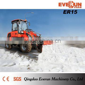 Everun 1.5 Ton Small Wheel Loader with Snow Blade