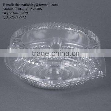 10" Hinged OPS Plastic Deep Pie Container, Plastic Clamshell Round Hinged Cake Container photo-2