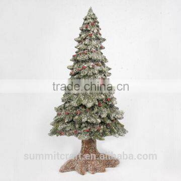 Artificial christmas adornment resin snowing christmas tree