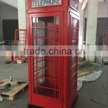 metal London red telephone booth