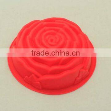 microwave silicone cake pan/large size rose shape cake mold