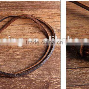 2016new Cheap Real Leather Long Braided Lanyard / 100% Cow Leather Lanyard photo-3