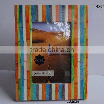 Colourful Verticle Line Bone Photo Frame With Other Colours and Patterns Available in All Sizes photo-1
