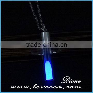 Luminous Pendant Necklace Blue Fluorescent Hollow Locket Glow In The Dark For Women photo-3