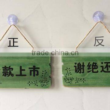 wooden two-sided indicator