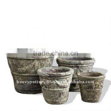 Ancient Glazed Pot, antique outdoor planter