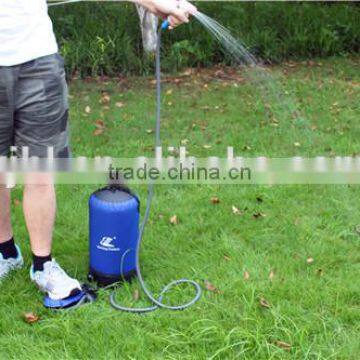 collapsible Foot pump regulated non-gravity camping pressure shower