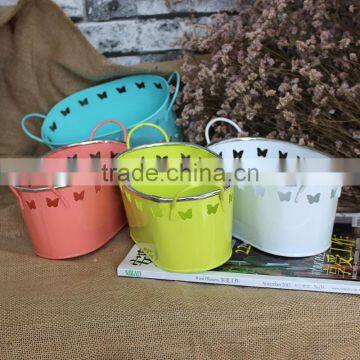 Metal Flower Oval Home Ornament Kitchen Decor Plant Holder