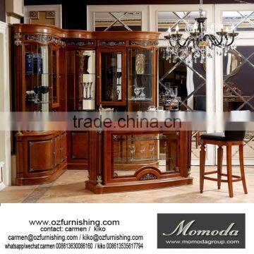 YB29 Factory Directly Sale Wine Cabinet Antique Wooden Glass Wine Cabinet and TV Stand in One Set photo-6