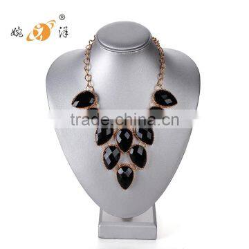 Grey Leather neck stand jewelry display stand