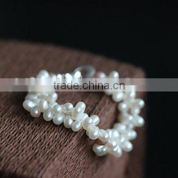 Wholesale 7-8 mm White Rice Shape Freshwater Pearl Bracelet photo-4
