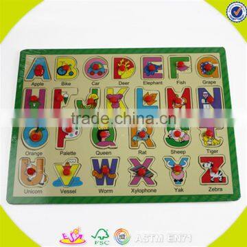 wholesale beautiful kids letters puzzle school teaching aid wooden kids letters puzzle high quality baby jigsaw W14B028