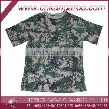 Mens 100%cotton woodland camo military t-shirt; army jungle camouflage training tshirt