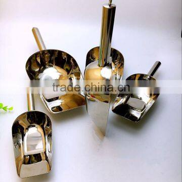 Factory Stainless Steel Ice Bucket Scoop Sugar Shovel Flat Bottom Scoop photo-5