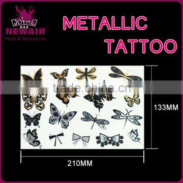 Waterpoof Tattoo Sticker Gold Metallic Fake Tatoo Temporary Stickers photo-3