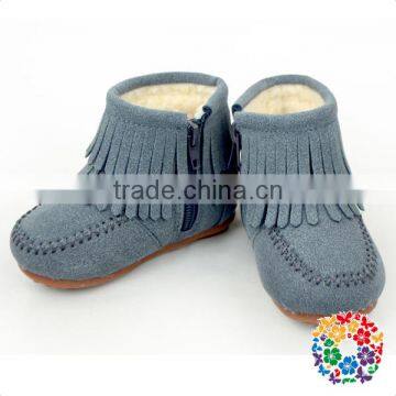 Winter Soft Warm Shoes Solid Color Girls Boots Fashion Kids Boots Wholesale photo-2