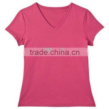 Short T Shirts for women 100% cotton with v-neck OEM Top quality