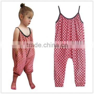 2017 Latest design girl clothing kids clothes wholesale cotton jumpsuit Clothing summer newborn printed baby romper