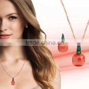 Delicate Gemstone Gold Plated Fashion Pendantset photo-3