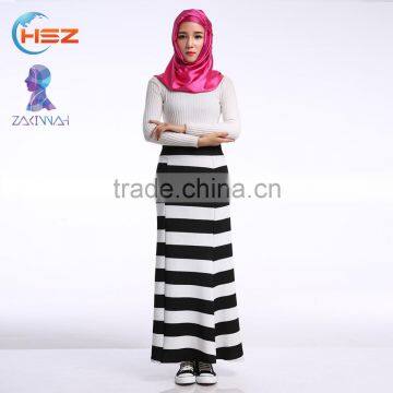 Zakiyyah 2772 Kaftan Long Chiffon Maxi Dresses Elegant Dress With Vintage Striped Package Buttocks Skirt for Muslim Women photo-4
