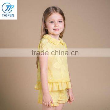 Fashion Puff Sleeve Girls Boutique Clothing Set Wholesale Children's Clothes photo-3