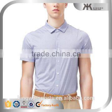 Mens fashion plaid casual shirts short sleeve OEM custom shirt cloth man