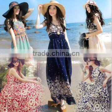 Fashion Women Long Chiffon Maxi Dress Summer Beach Dress photo-2