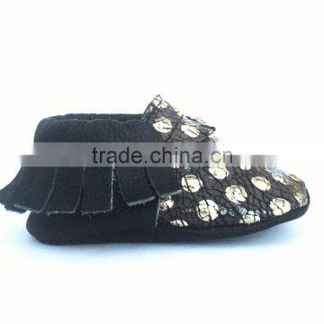 100% Genuine Cow Leather Barefoot Lovely Walking Wholesale Shoes Baby Moccasins for Girls and Boys photo-3