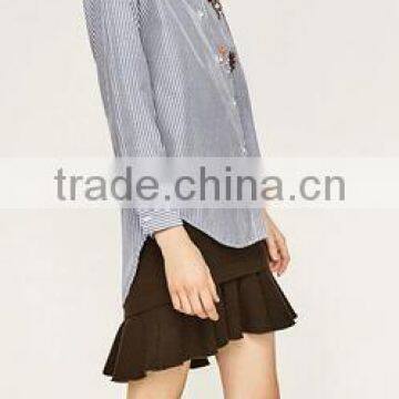 Runwaylover EY2369B 2017 Women Fashion Embroidery Stripe Blouse photo-2