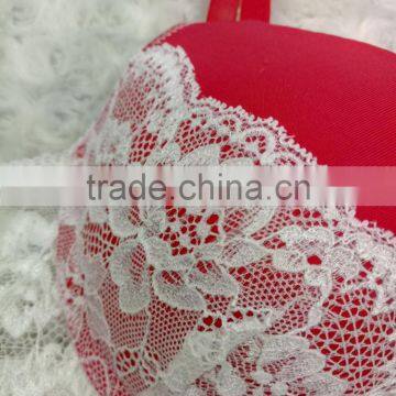 High Fashion Style Red Match White Lace Sexy Ladies Bra Panty Set photo-5