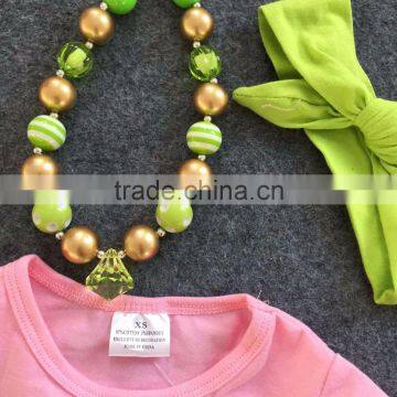 2016 Easter Design Pink Dog Shirt Girls Boutique Clothing Aztec Pants With Matching Headband and Necklace Set photo-2