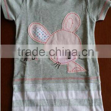 baby short sleeve bodysuit for summer with cute embriodery