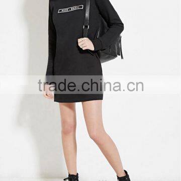 China wholesale long sleeves crewneck sweatshirt fashion longline graphic sweatshirt women 2016