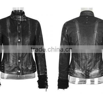 New Fashion New Fashion Lady's Dress European America Locomotive Joker Fashion Ladies Leather Coat photo-4