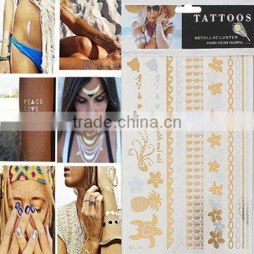 Custom Body Art Removable Waterproof Metallic Face Mask Temporary Tattoo Sticker